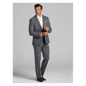 Jos. A Bank 2 Piece Suit Executive Collection Tailored Fit 100% Wool Grey $475 *
